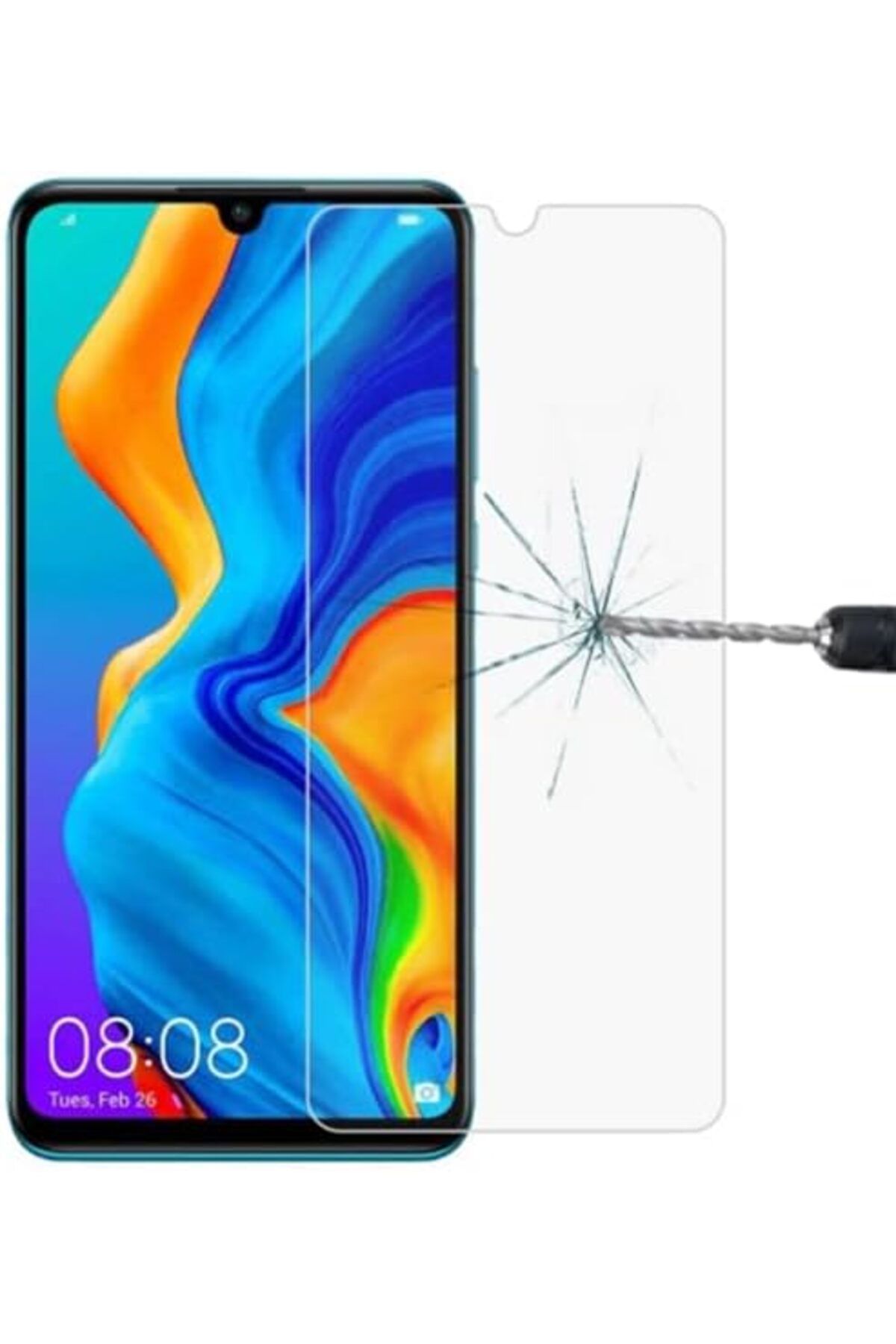 yenibagshop Mobile Huawei P30 Lite- Nova 4e Tempered Kırılmaz Cam Ekran Koruyucu ŞEFFAF