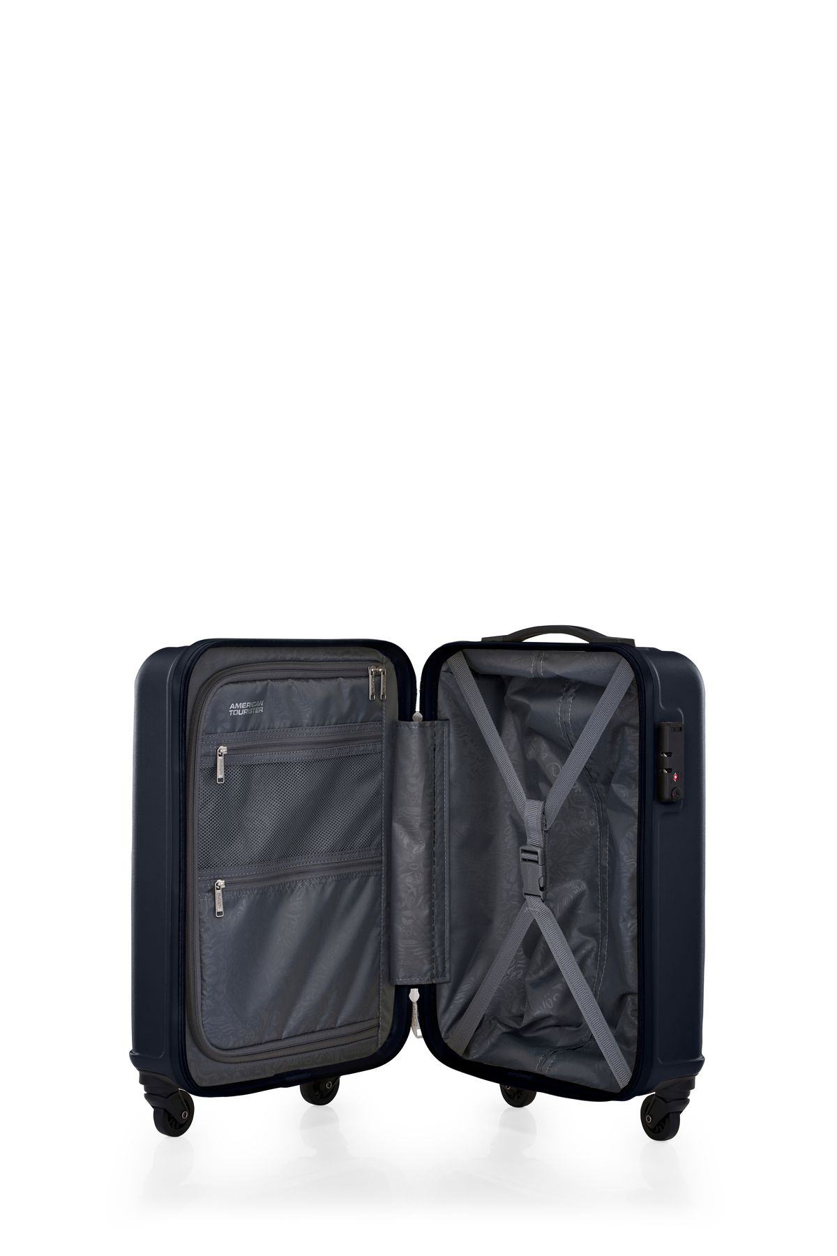 American Tourister-حقيبة سفر SKYTRAC HARD SPINNER مقاس 55 سم باللون الأسود مع إدارة أمن النقل 6