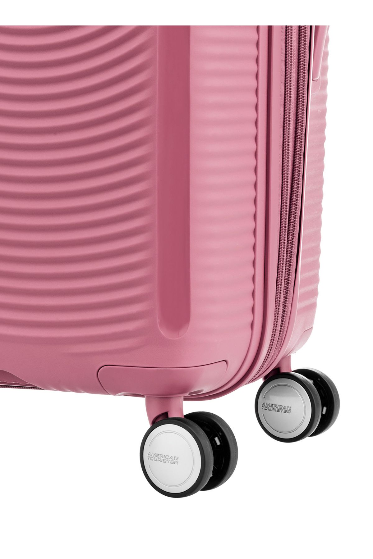 American Tourister-حقيبة سفر كوريو الصلبة متوسطة الحجم 68 سم باللون الوردي من TSA 6