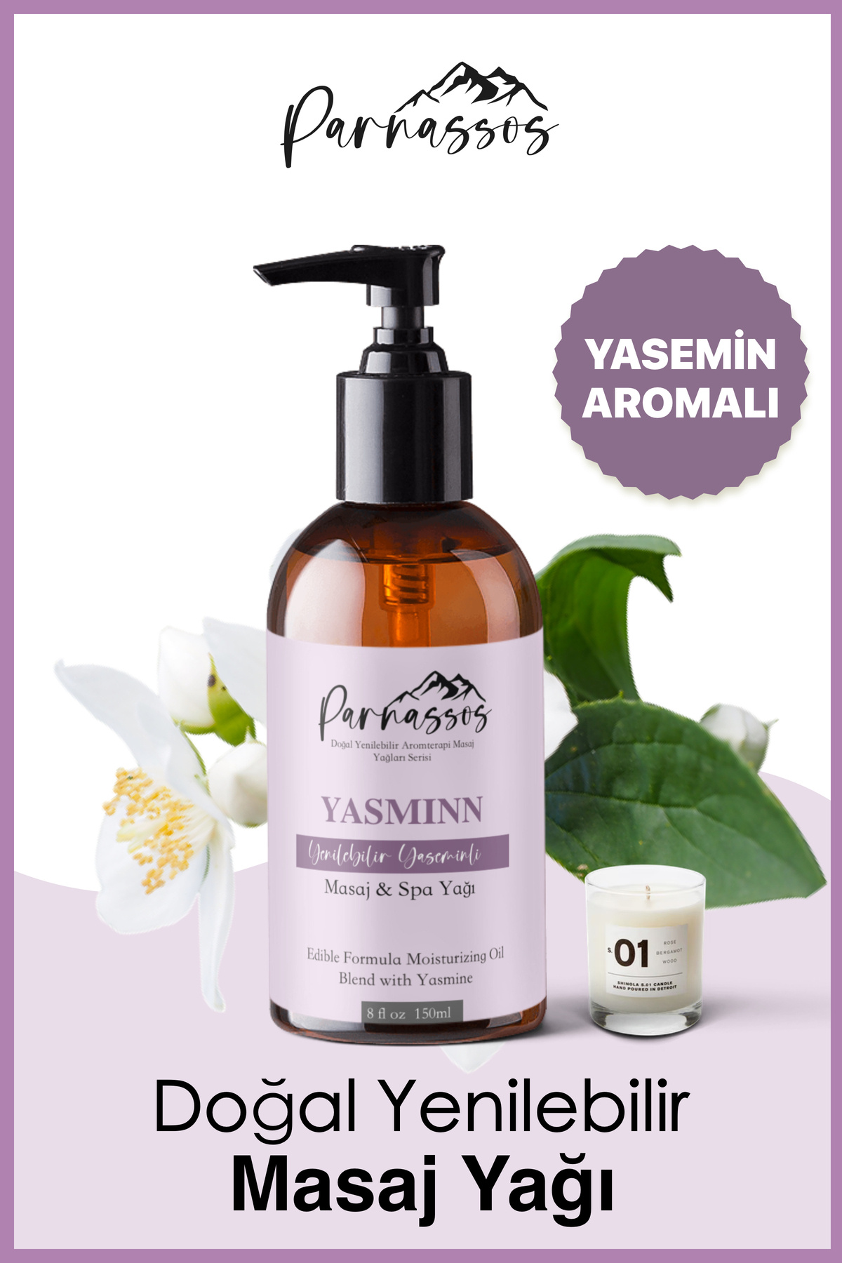 Parnassos Nemlendirici Yasemin Aromaterapi Yenilebilir Masaj Yağı 150 Ml