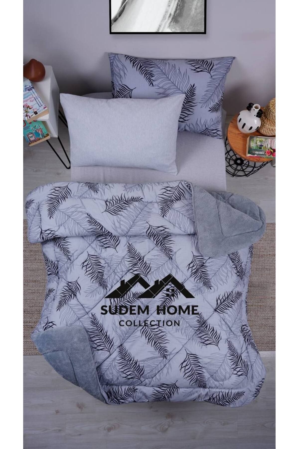 Sudemhome-Welsoft Single Soft Sleeping Set - Gray Feather, with Elastic Sheets 4