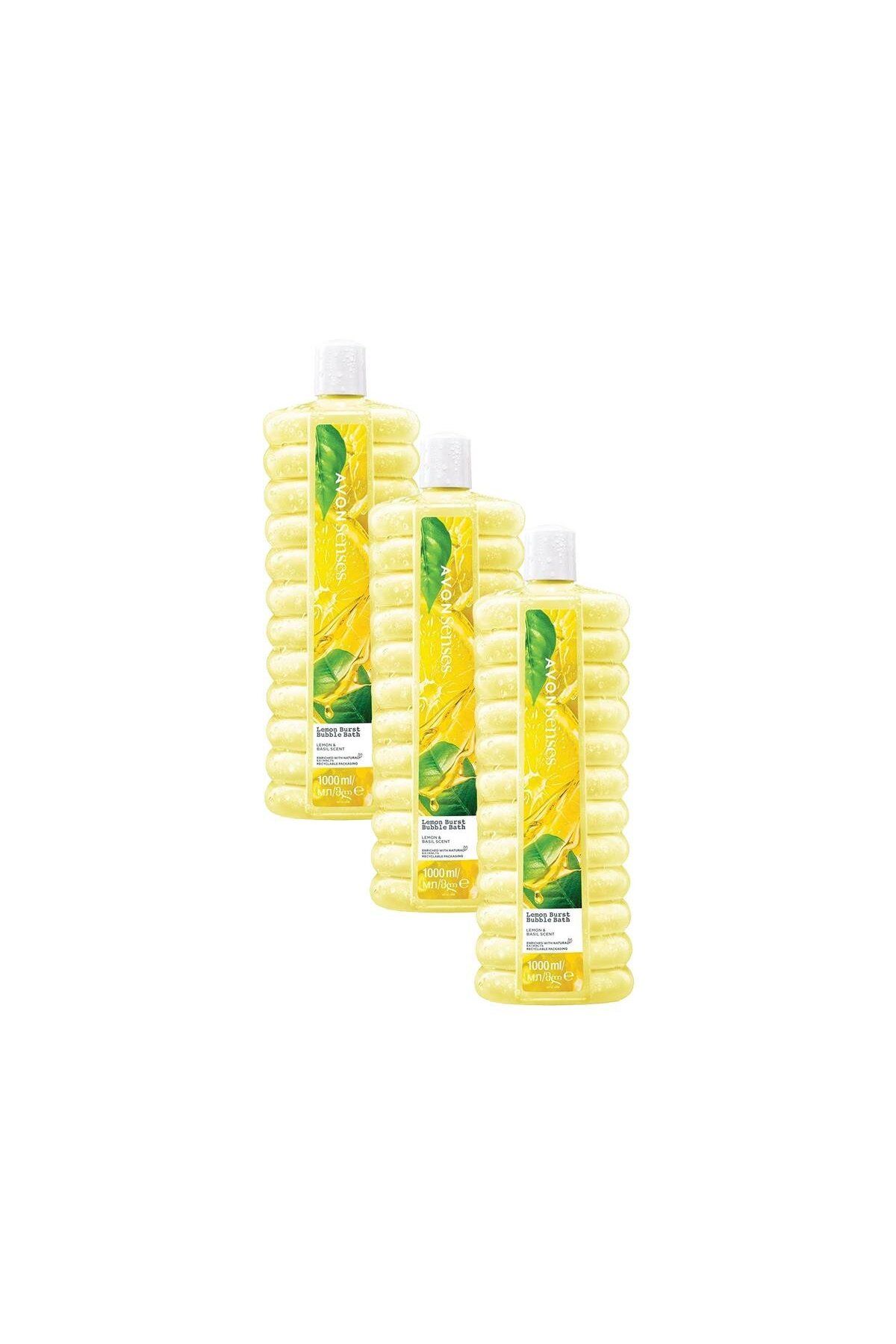 AVON Senses Limon Ferahlığı Banyo Köpüğü 1000ml. Üçlü Set