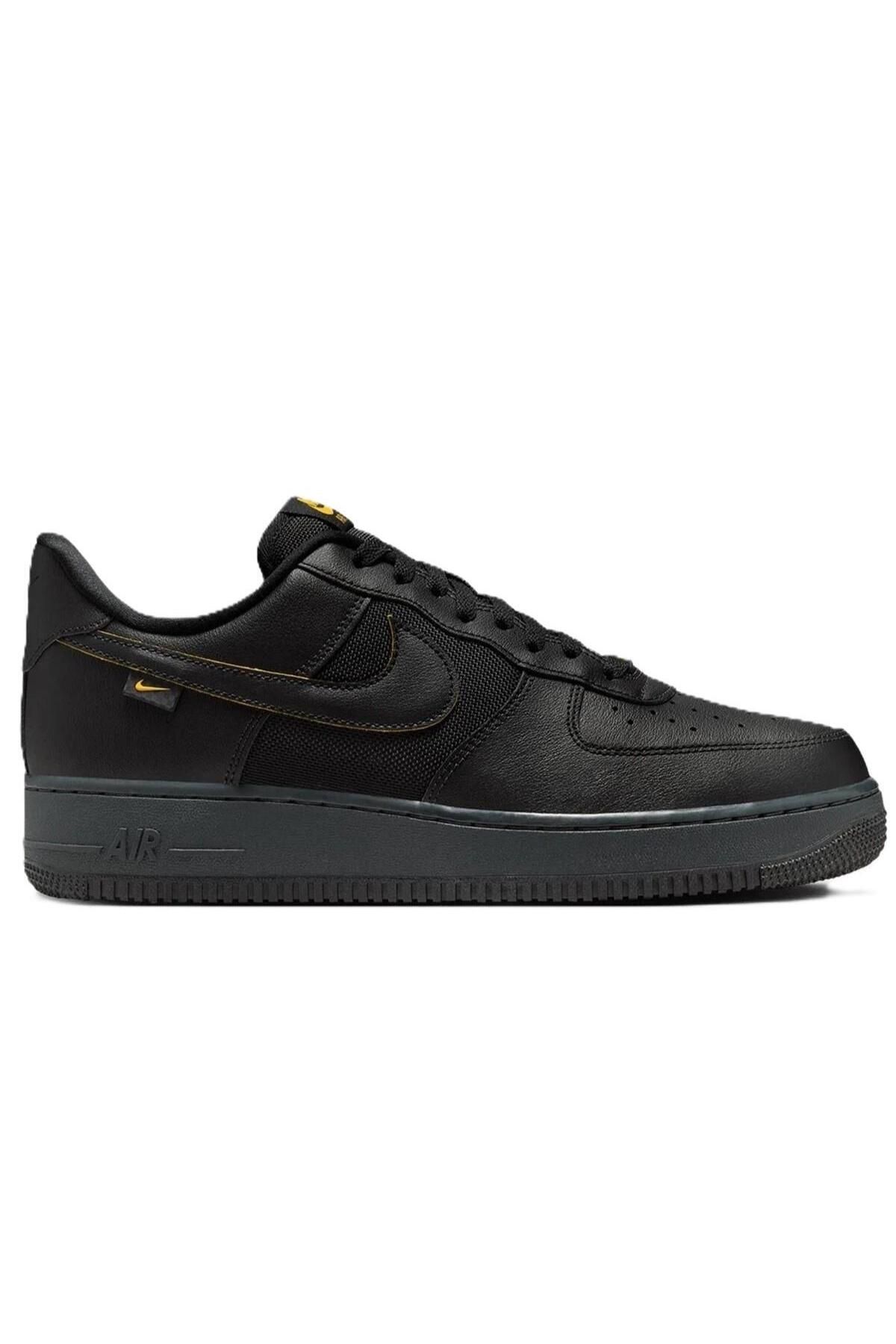 Nike Air Force 1 '07 Leather Mens Sneaker Swoosh Hakiki Deri Günlük Spor Ayakkabı Siyah