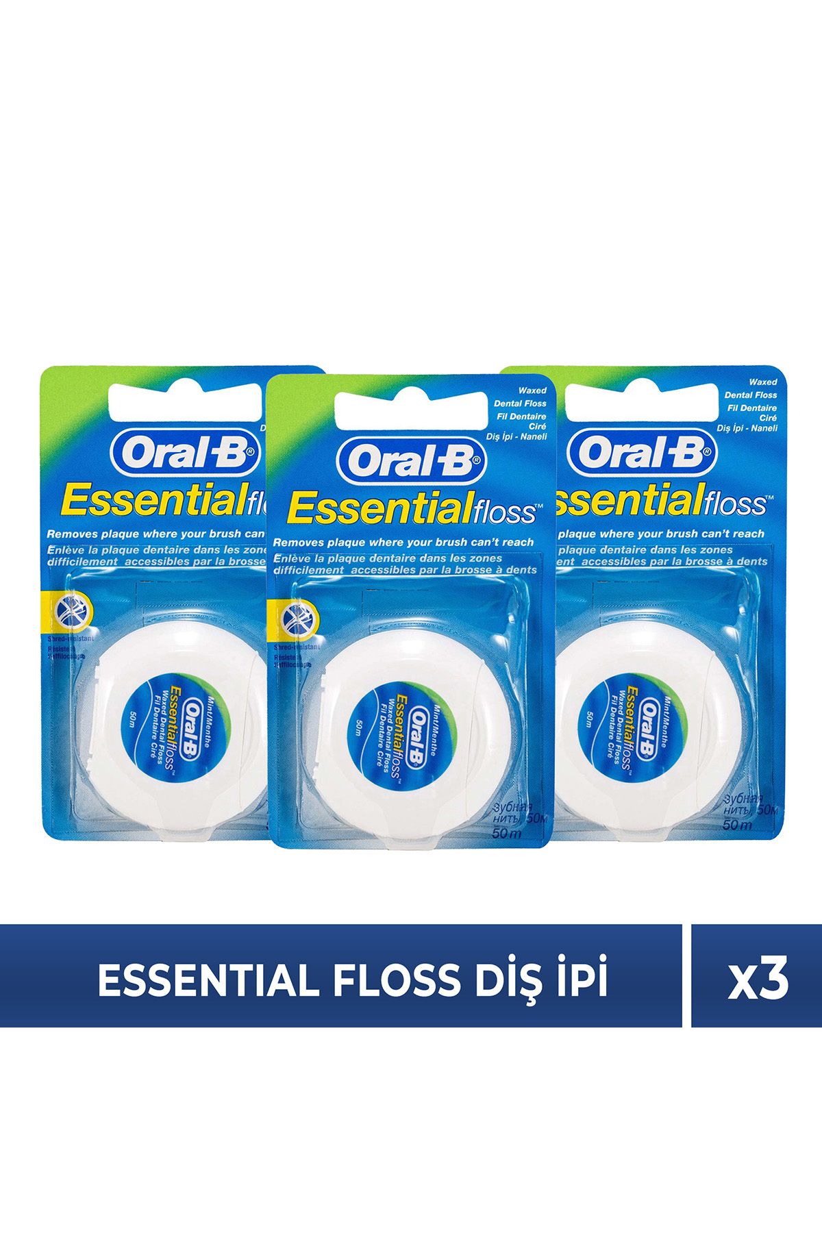 Oral-B  Diş Ipi Essential Floss 50 M x3 Adet