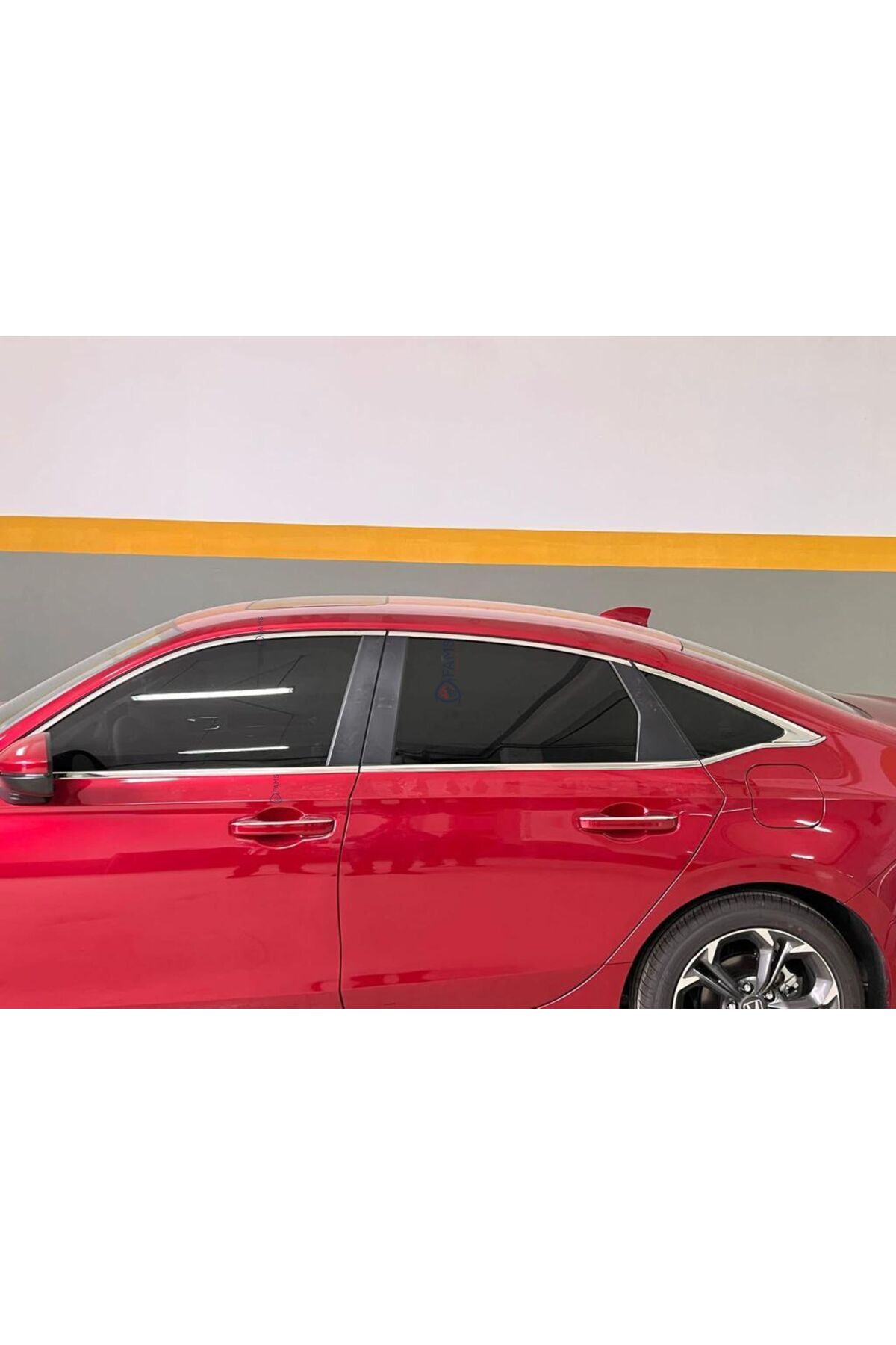 Leonacs Fams Otomotiv Honda Civic Uyumlu FE 2021> Cam Çıtası 8 Parça Paslanmaz Çelik