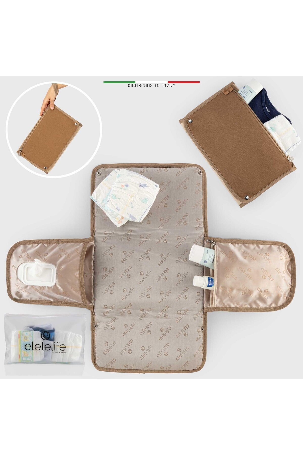 Elele Life Venice 3in1 Anne Bebek Bakım Çantası Bej fotoğrafı 5 (önizleme)