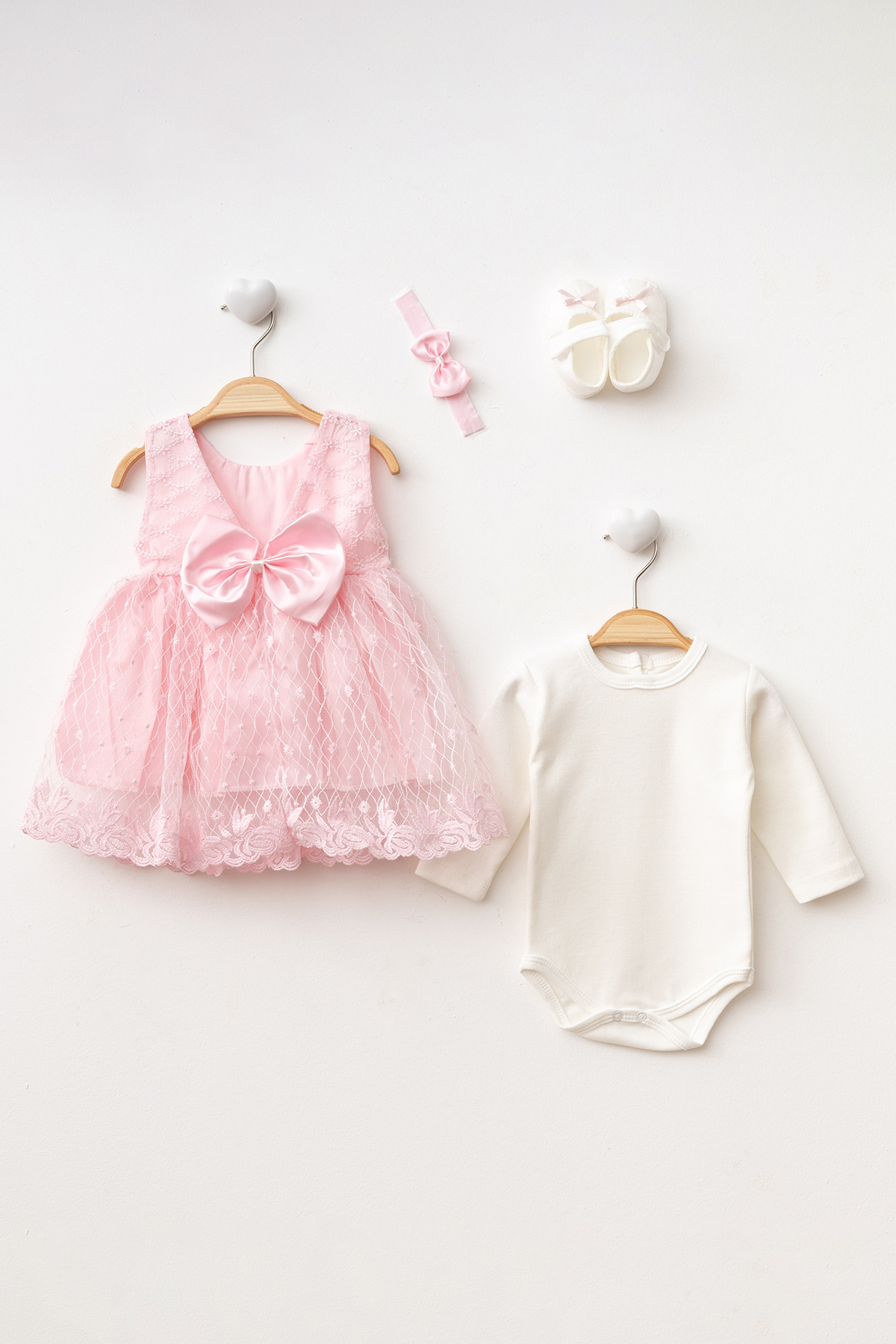 Petite Ponpon Baby Ponpon Baby Kız Bebek Yenidoğan Hediyelik Mevlüt Elbisesi Bebek Mevlütlük Elbise fotoğrafı 2 (önizleme)