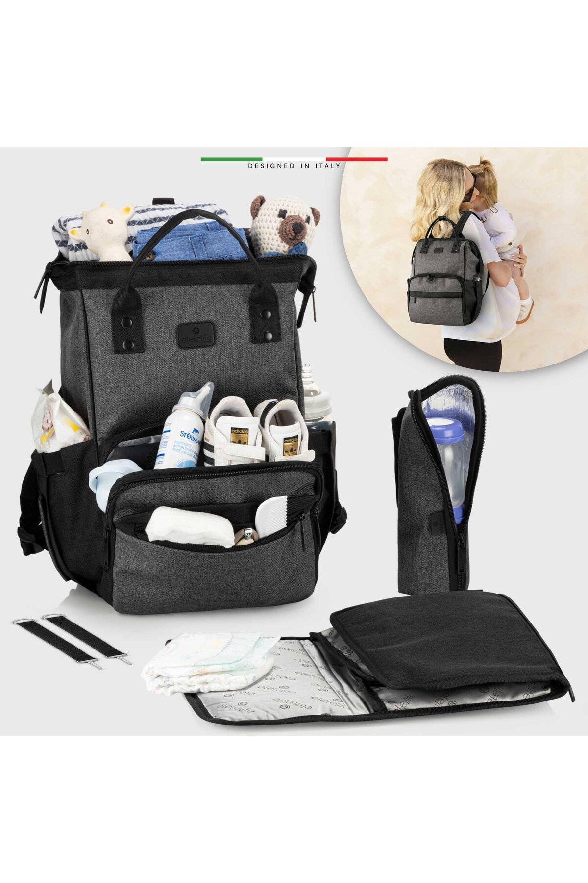 Elele Life Venice 3in1 Anne Bebek Bakım Çantası Bej fotoğrafı 2 (önizleme)