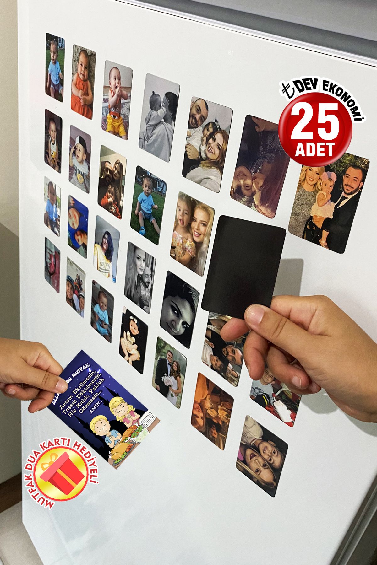 CiciMagnet 25 Adet Resimli Ve Fotoğraflı Kişiye Özel Magnet Buzdolabı Için (8X6 CM)