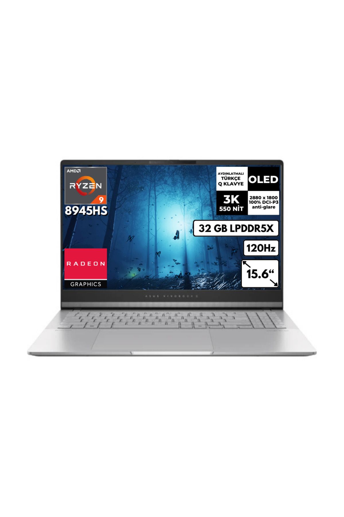 ASUS Vivobook S15 Ryzen 9 8945hs 32 Gb 4 Tbssd 15.6" 3k (2880 X 1800) Oled Fdos M5506ua-ma043 Bt5