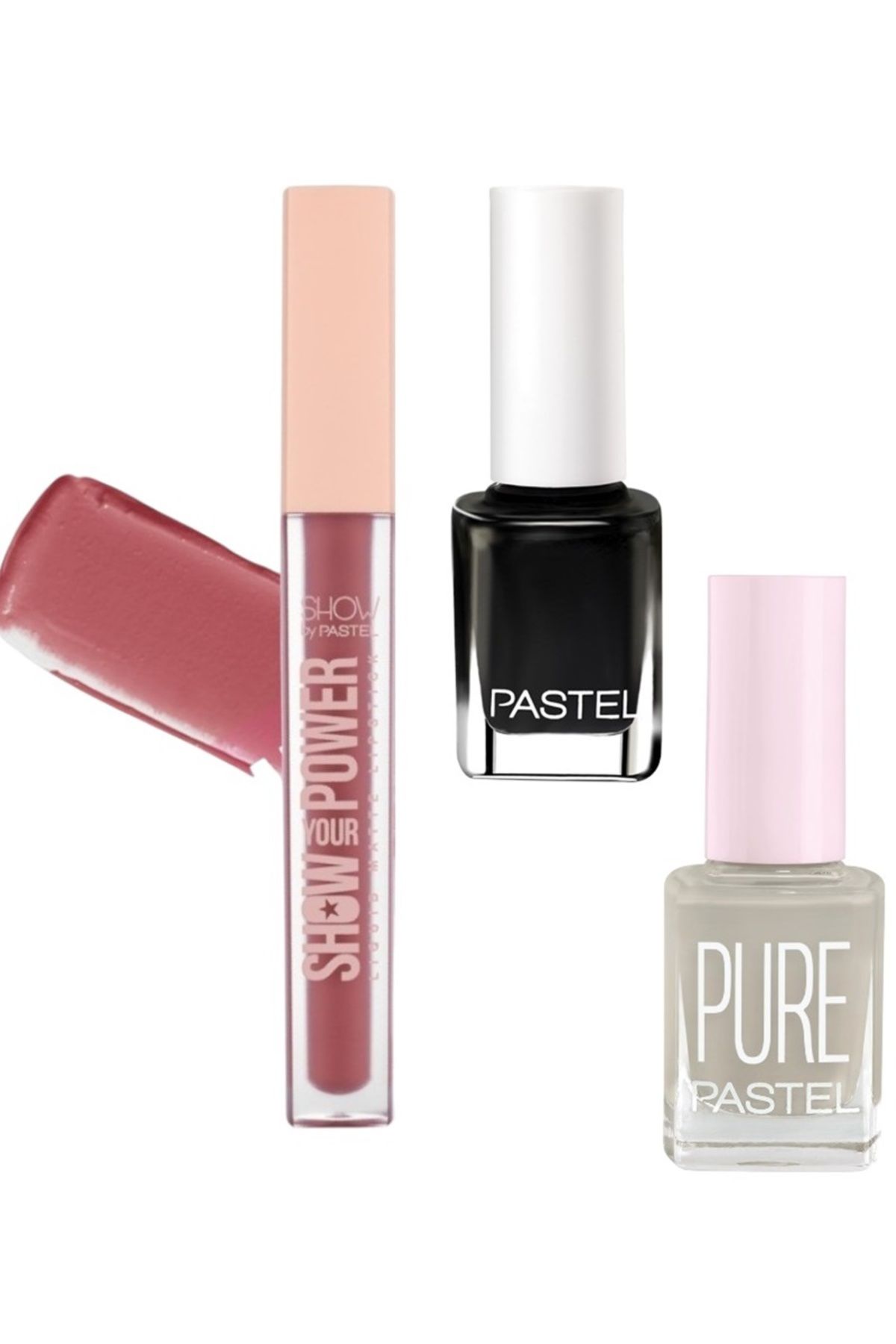 Pastel Show Your Power Liquid Matte Lipstick - Likit Mat Ruj 601 + Oje 38 Ve 608