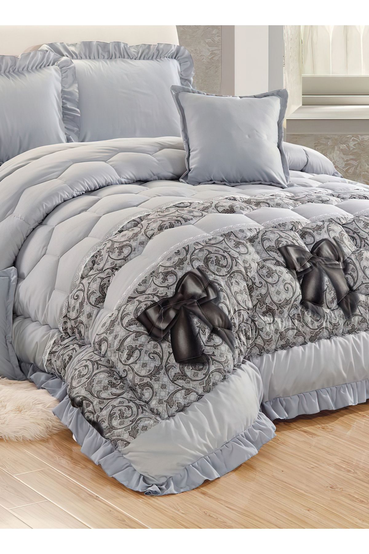 Generic-Comforter Set 4 Piece Single Size Elegant Bedspread Lightweight Comforter Suitable for All Seasons 4