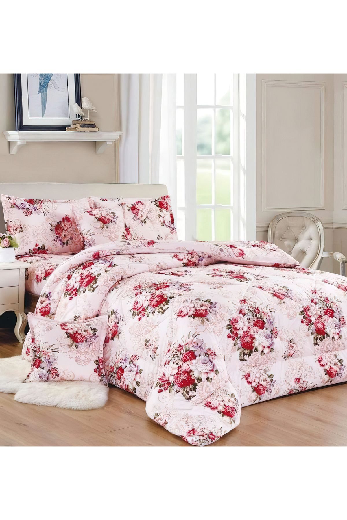 Generic-Comforter Set 4 Piece Single Size Elegant Bedspread Lightweight Comforter Suitable for All Seasons 1