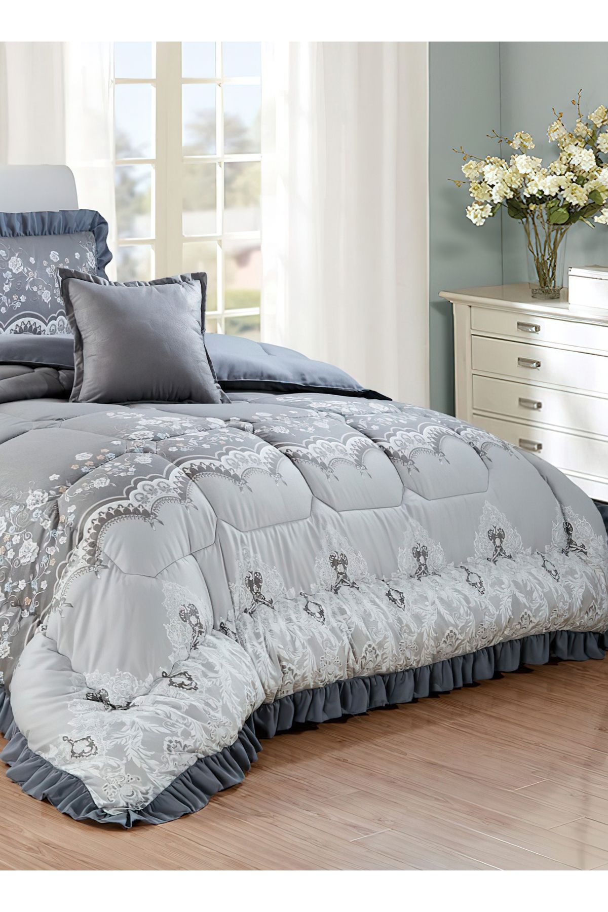 Generic-Comforter Set 4 Piece Single Size Elegant Bedspread Lightweight Comforter Suitable for All Seasons 3