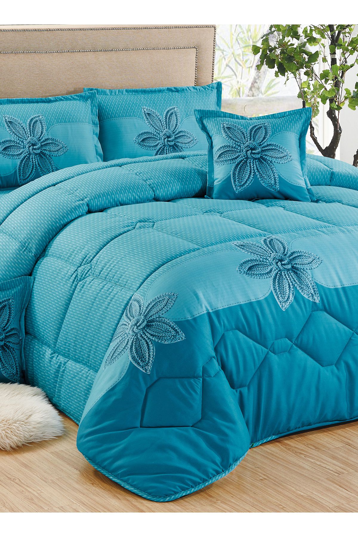 Generic-Comforter Set 4 Piece Single Size Elegant Bedspread Lightweight Comforter Suitable for All Seasons 4