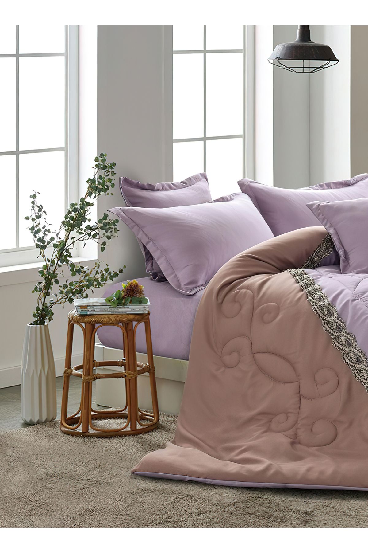 Generic-Comforter Set 4 Piece Single Size Elegant Bedspread Lightweight Comforter Suitable for All Seasons 3