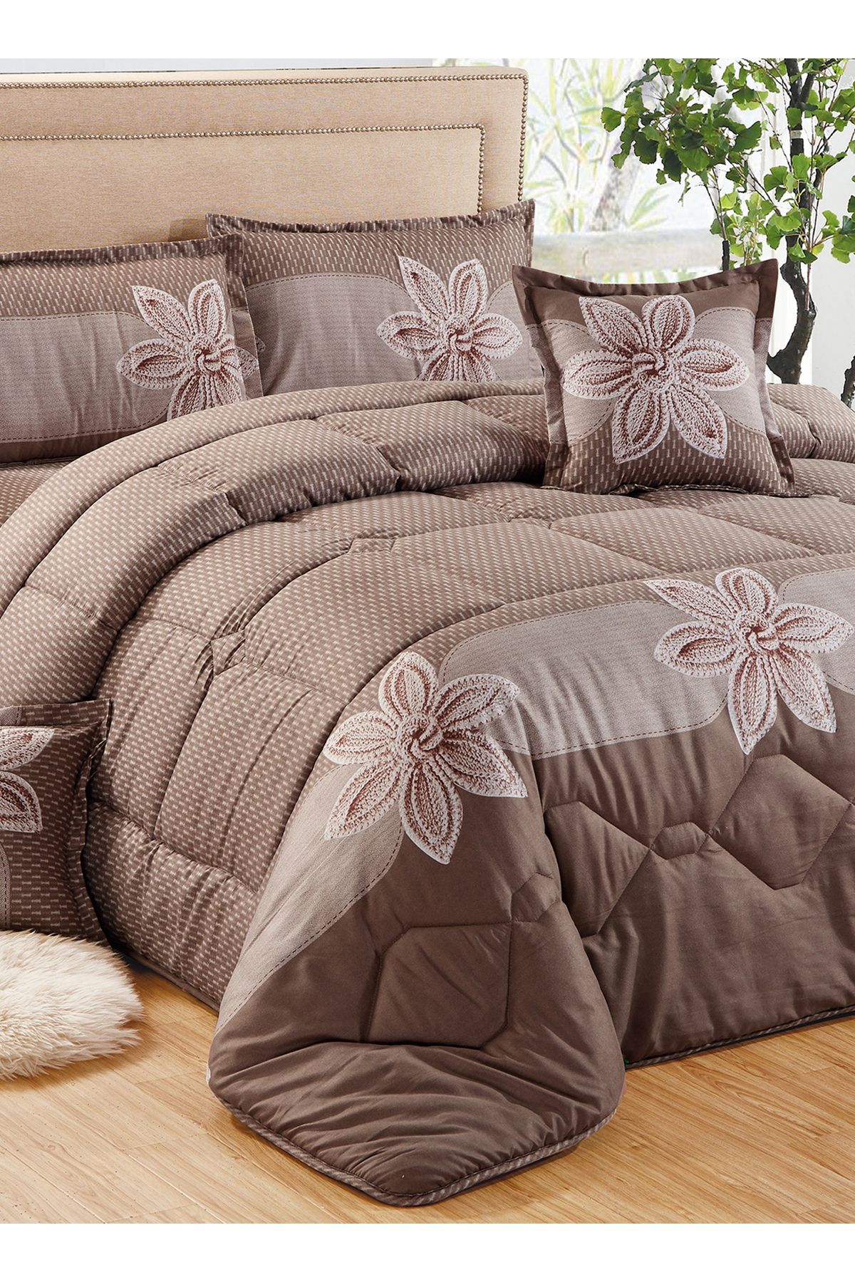 Generic-Comforter Set 4 Piece Single Size Elegant Bedspread Lightweight Comforter Suitable for All Seasons 4