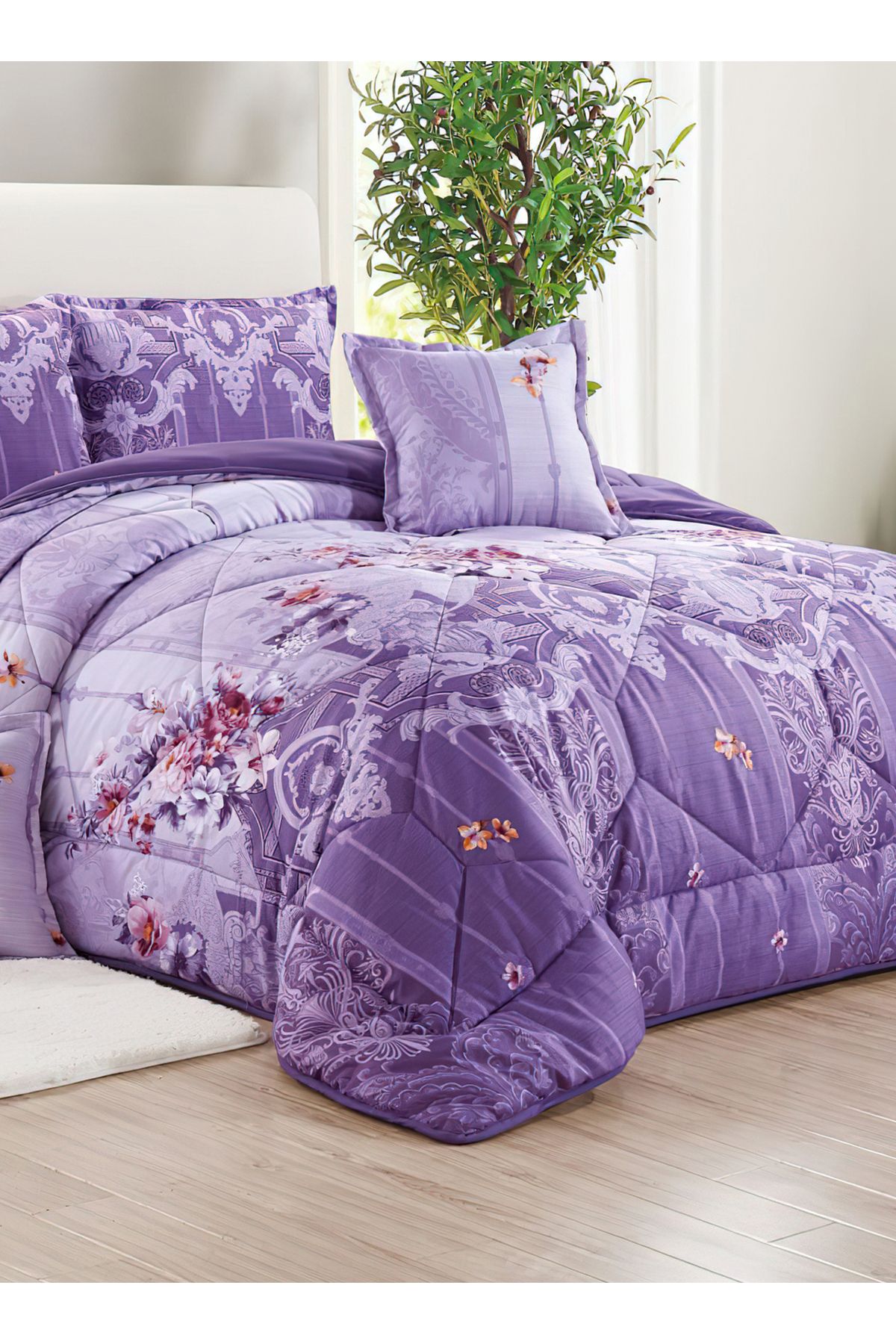 Generic-Comforter Set 4 Piece Single Size Elegant Bedspread Lightweight Comforter Suitable for All Seasons 4