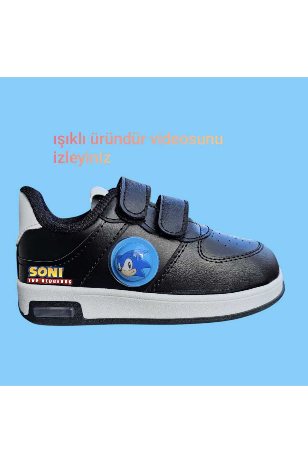 LİASSHOES ışıklı siyah sonico   ışık çocuk spor ayakkabı sneaker 31 -35 numara arası ışık dairede yanmaktadır