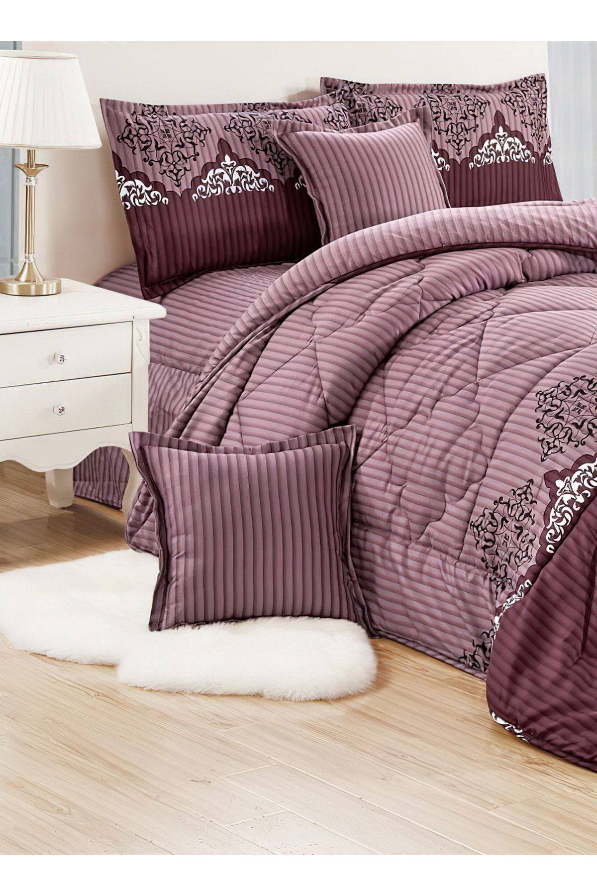 Generic-Comforter Set 4 Piece Single Size Elegant Bedspread Lightweight Comforter Suitable for All Seasons 2