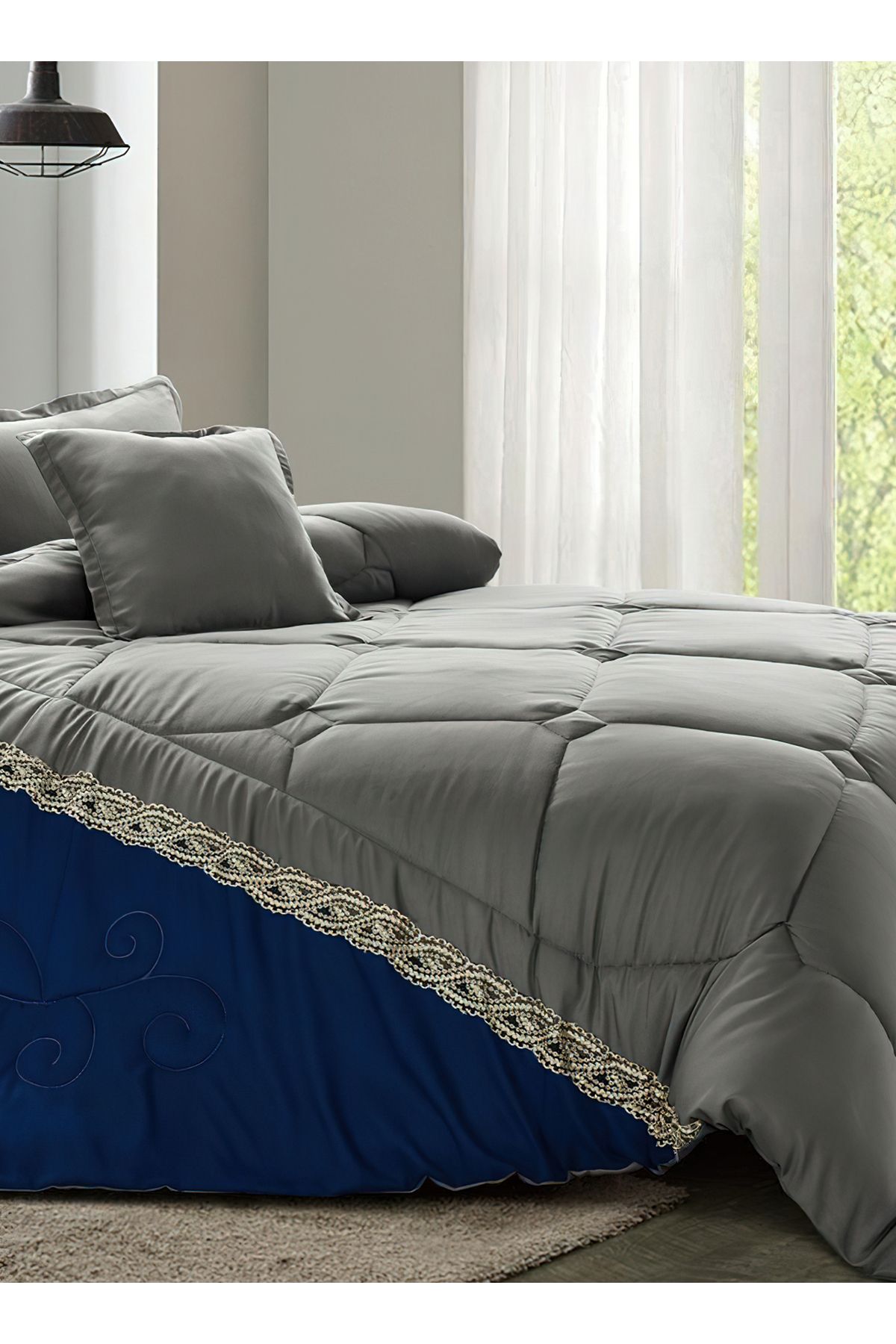 Generic-Comforter Set 4 Piece Single Size Elegant Bedspread Lightweight Comforter Suitable for All Seasons 2