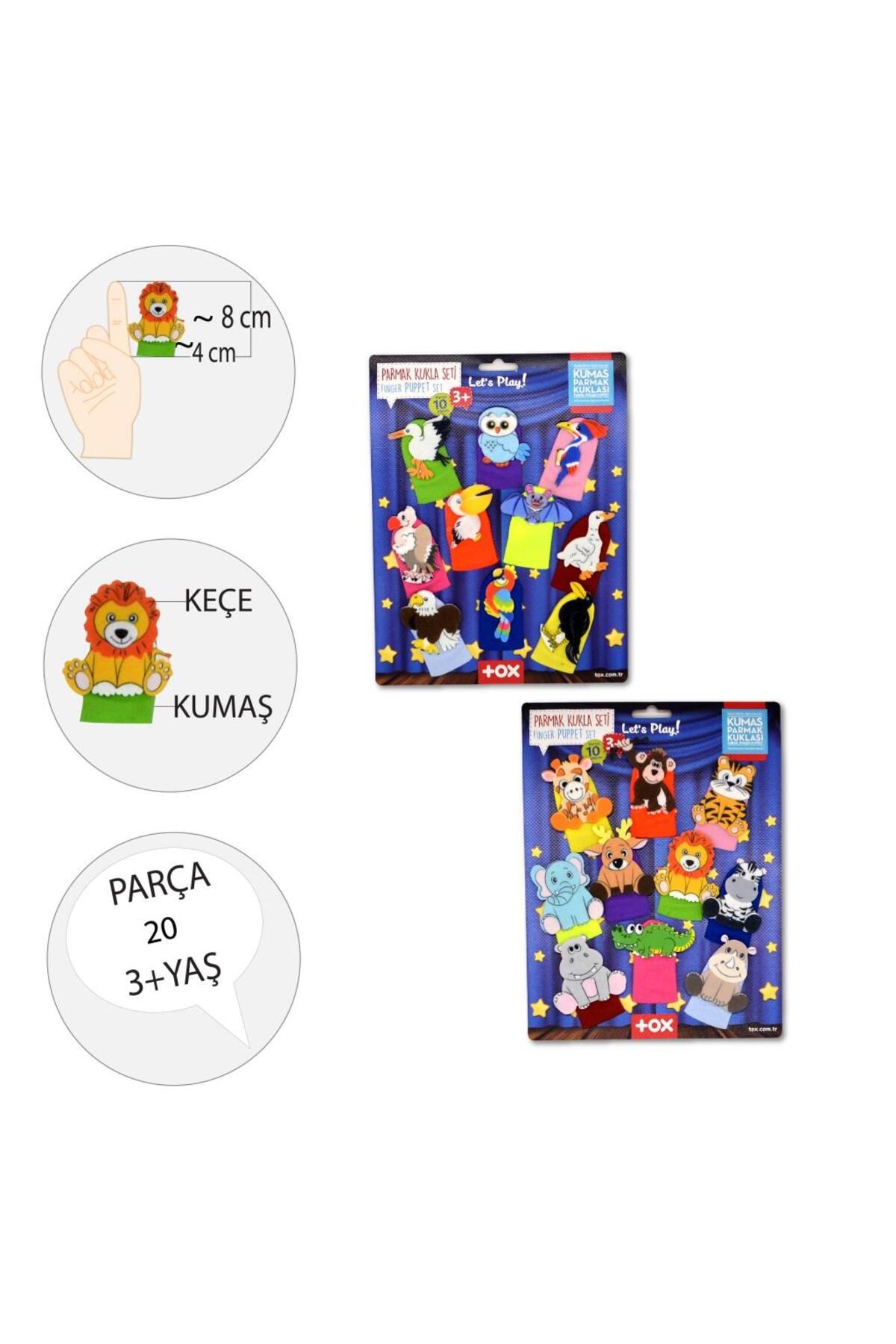 Tox-2 Set - 20 Pieces Safari And Flying Animals Finger Puppet T223 T222 3
