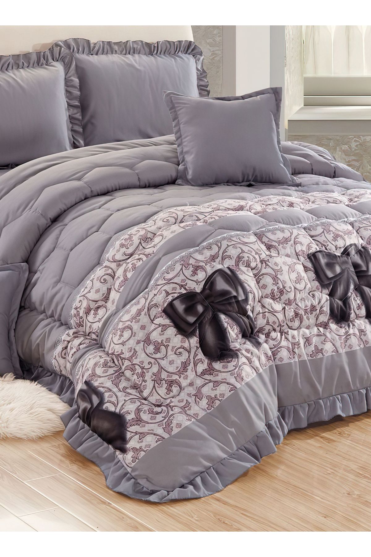 Generic-Comforter Set 4 Piece Single Size Elegant Bedspread Lightweight Comforter Suitable for All Seasons 4
