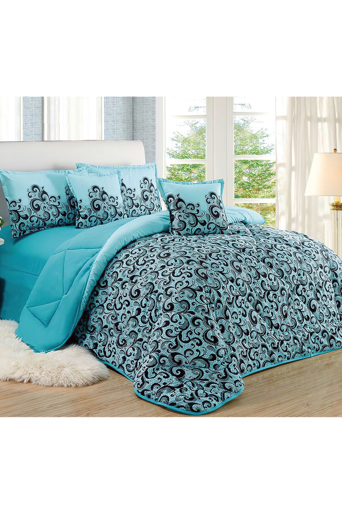 Generic-Comforter Set 4 Piece Single Size Elegant Bedspread Lightweight Comforter Suitable for All Seasons 5