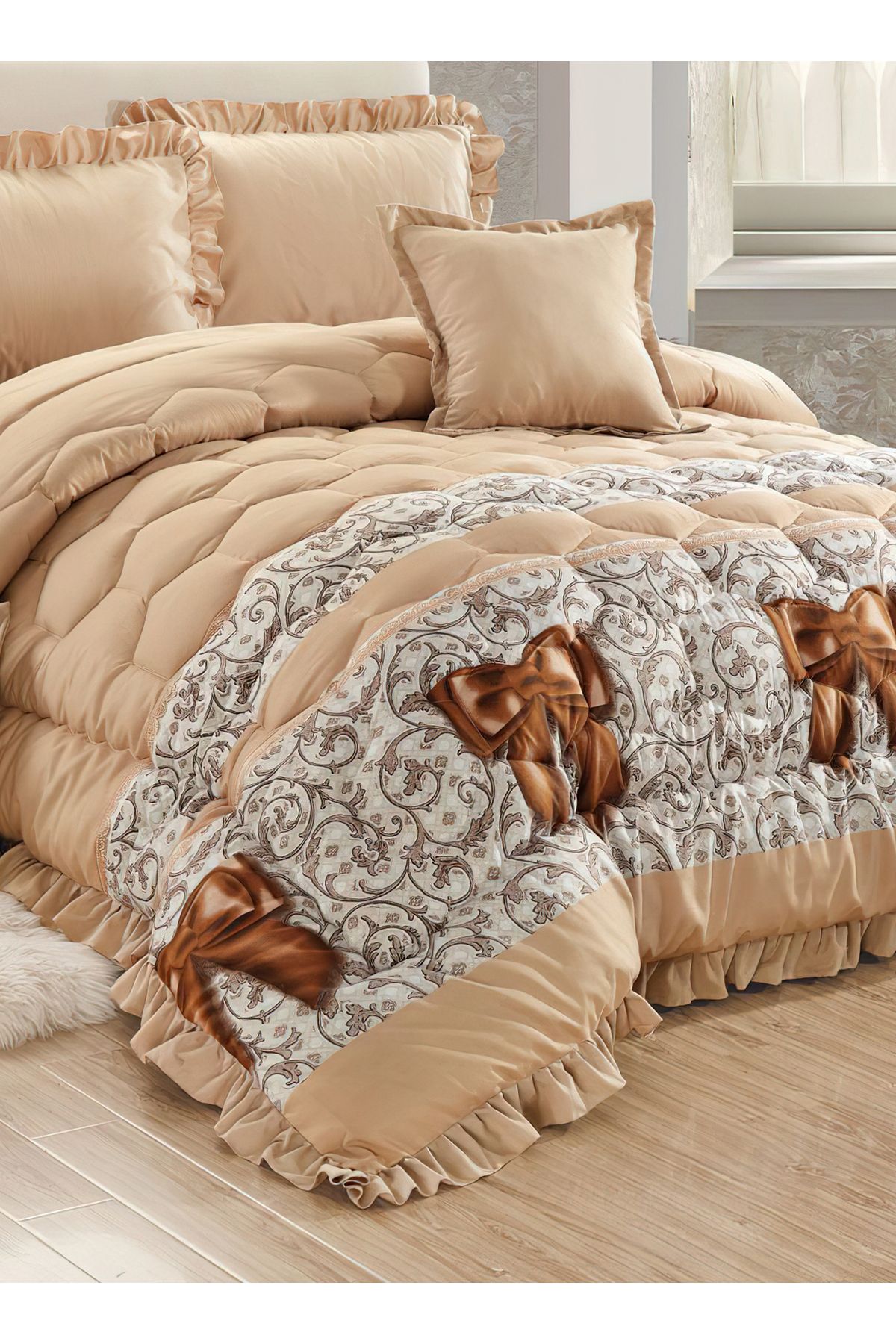 Generic-Comforter Set 4 Piece Single Size Elegant Bedspread Lightweight Comforter Suitable for All Seasons 4