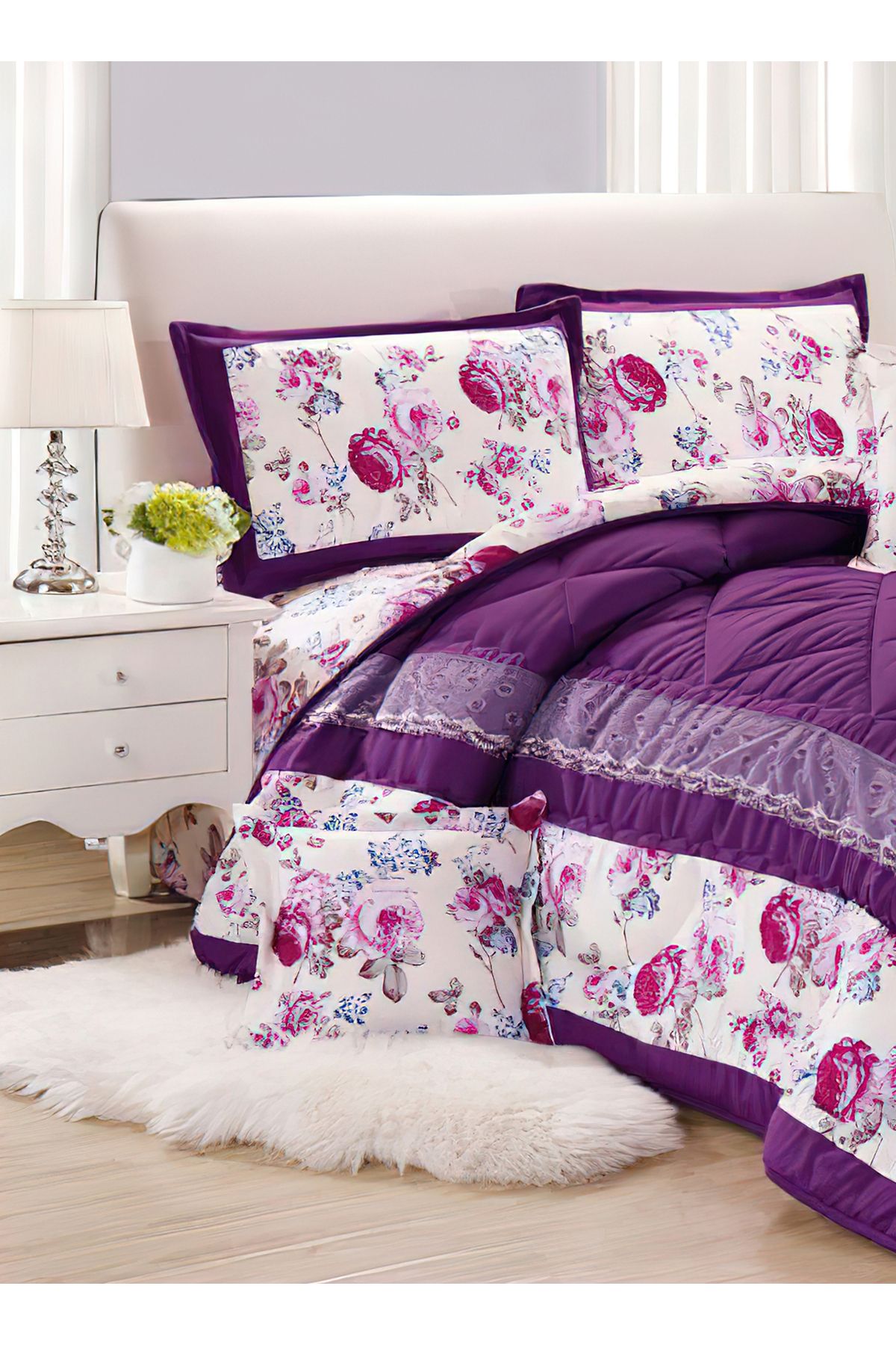 Generic-Comforter Set 4 Piece Single Size Elegant Bedspread Lightweight Comforter Suitable for All Seasons 2