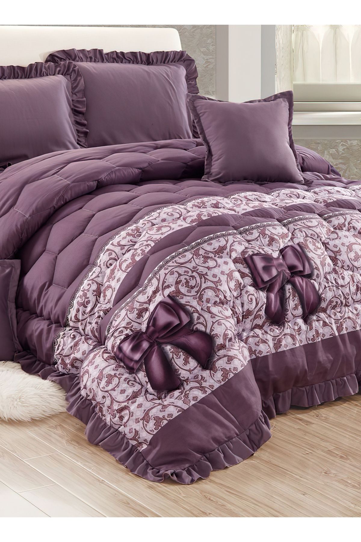 Generic-Comforter Set 4 Piece Single Size Elegant Bedspread Lightweight Comforter Suitable for All Seasons 4