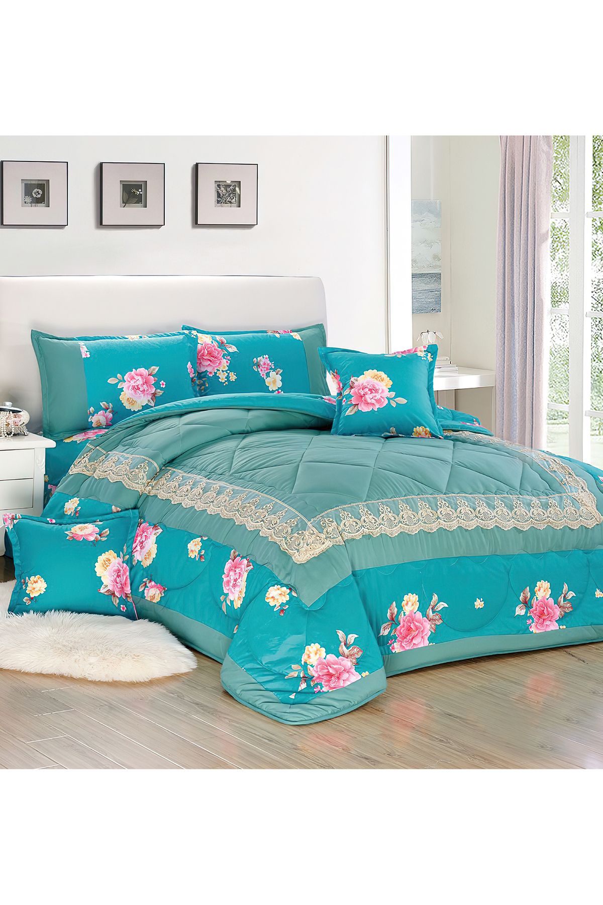 Generic-Comforter Set 4 Piece Single Size Elegant Bedspread Lightweight Comforter Suitable for All Seasons 1