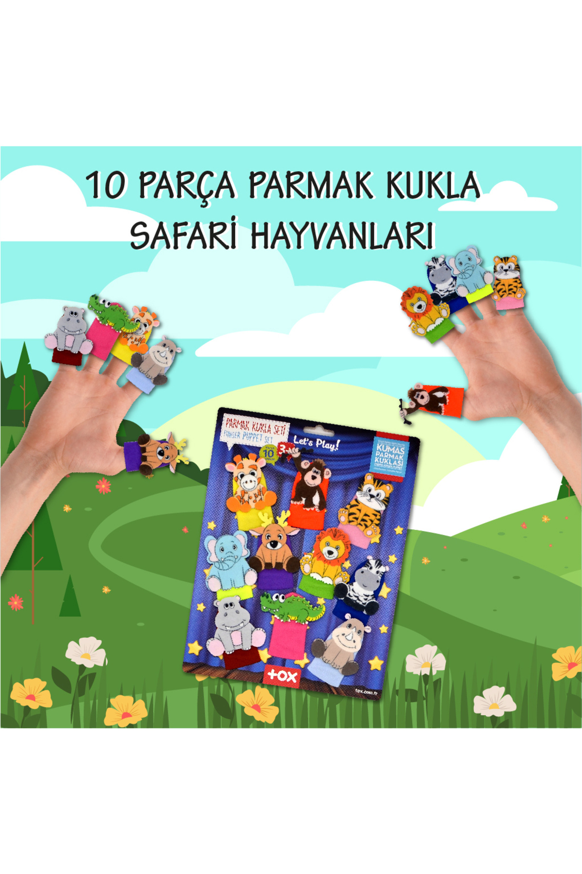 Tox-Safari Animal 10 Piece Finger Puppet Set - T223 2