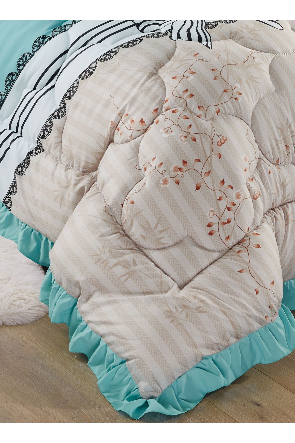 Generic-Comforter Set 4 Piece Single Size Elegant Bedspread Lightweight Comforter Suitable for All Seasons 4