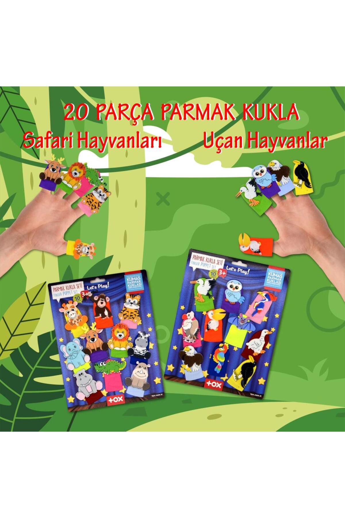 Tox-2 Set - 20 Pieces Safari And Flying Animals Finger Puppet T223 T222 2