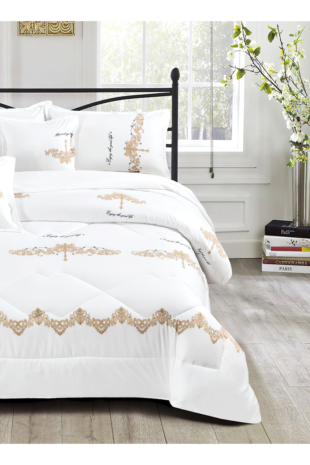 Generic-Comforter Set 4 Piece Single Size Elegant Bedspread Lightweight Comforter Suitable for All Seasons 3