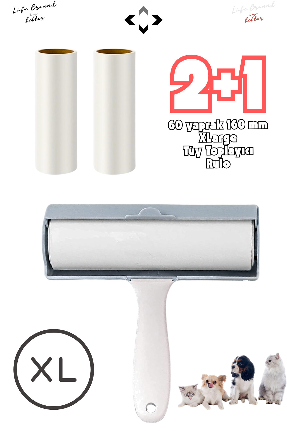 LİGROUND-2+1 Xlarge Lint Collector Roll - 2X Replacement, Large Size Pet Collector Cat Dog Lint 1