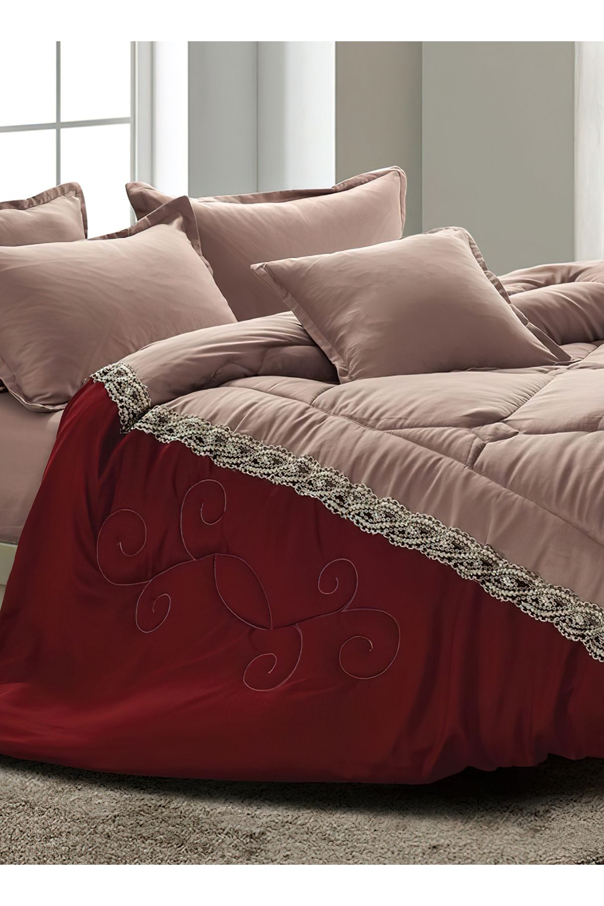 Generic-Comforter Set 4 Piece Single Size Elegant Bedspread Lightweight Comforter Suitable for All Seasons 4