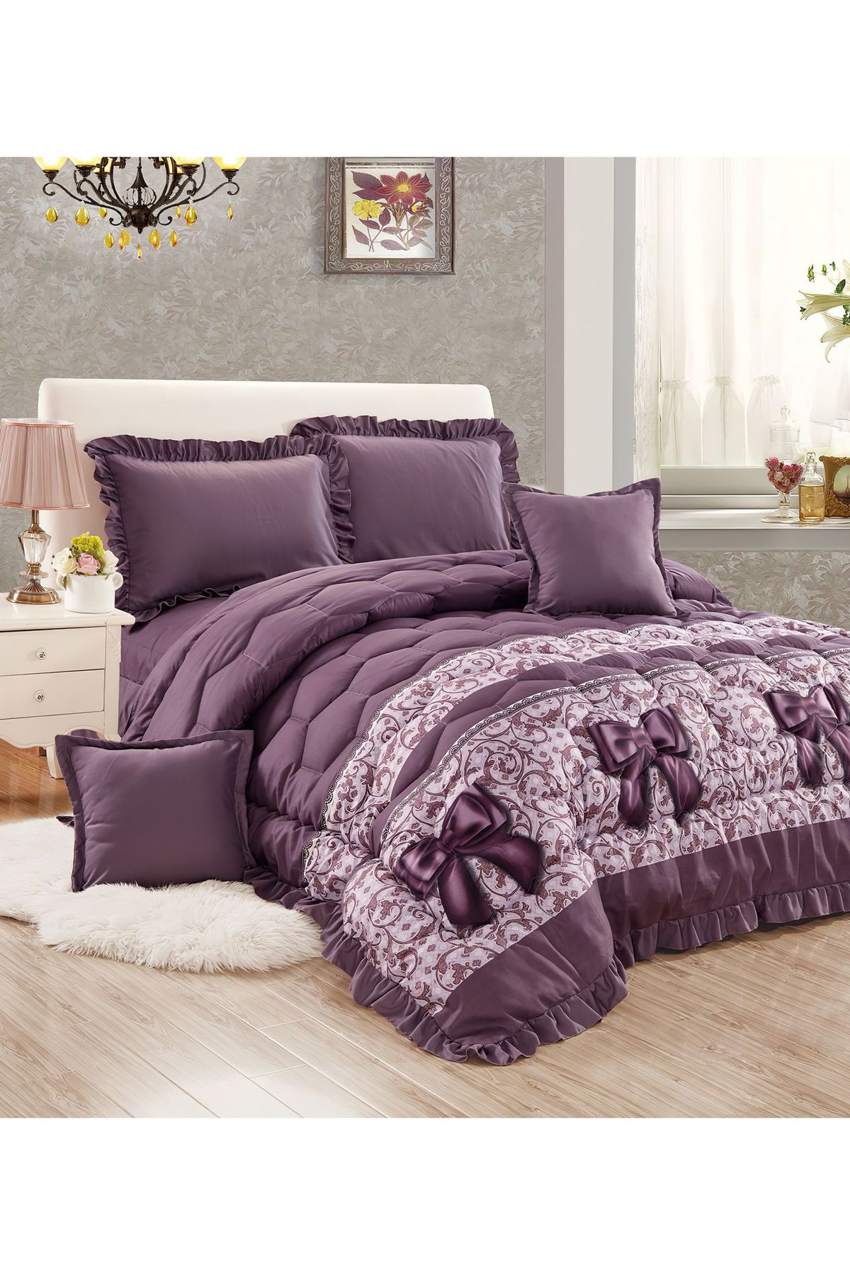 Generic-Comforter Set 4 Piece Single Size Elegant Bedspread Lightweight Comforter Suitable for All Seasons 1