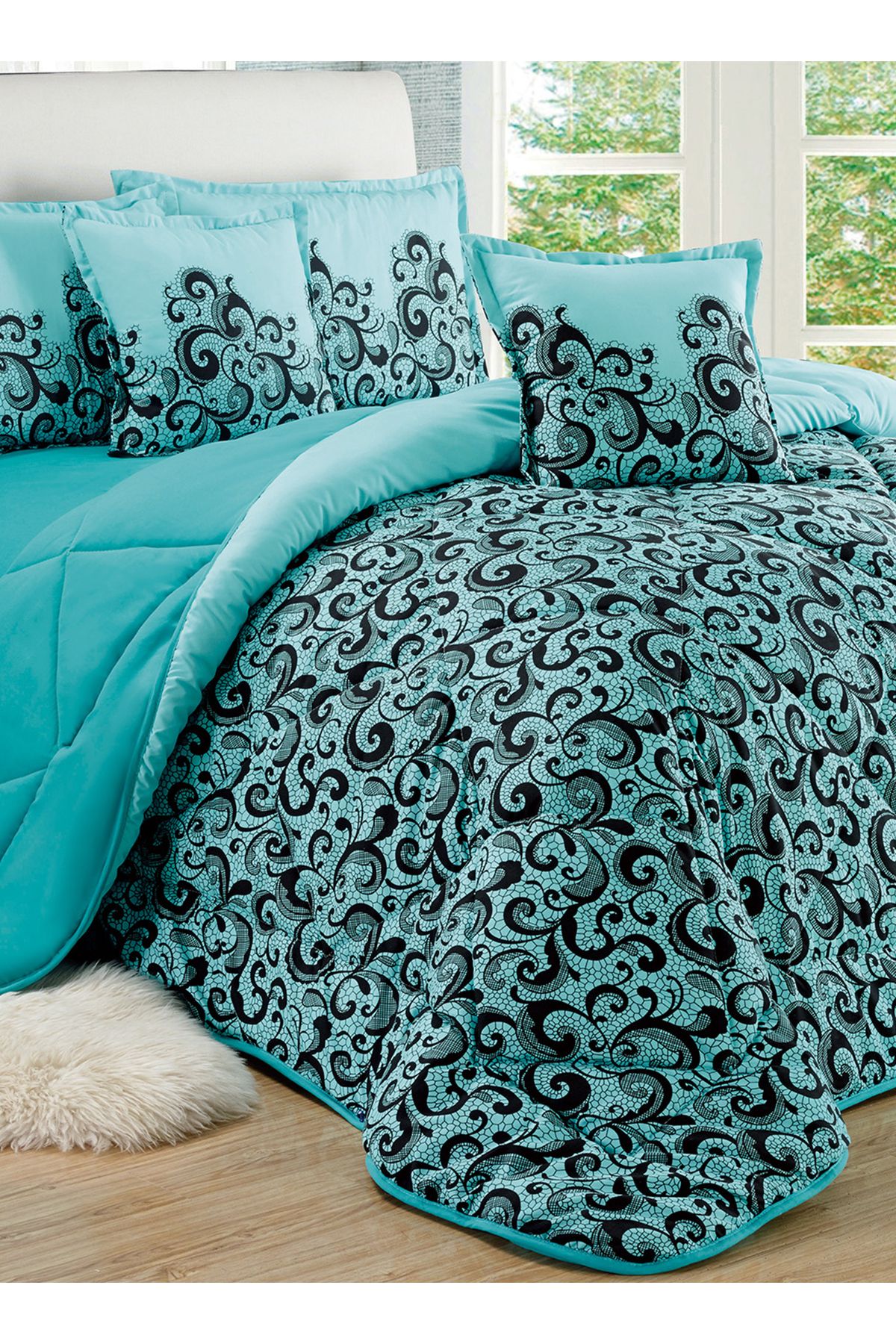 Generic-Comforter Set King Size 6 Pieces Comforter Set Twin Unisex Bedding Set 4