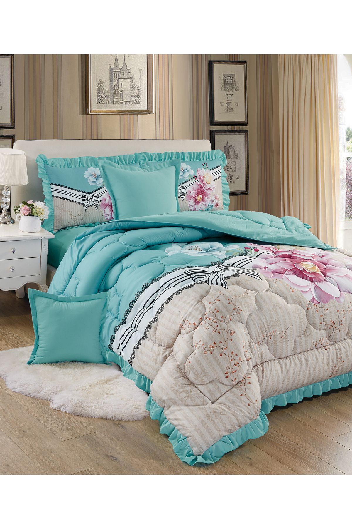 Generic-Comforter Set King Size 6 Pieces Comforter Set Twin Unisex Bedding Set 5