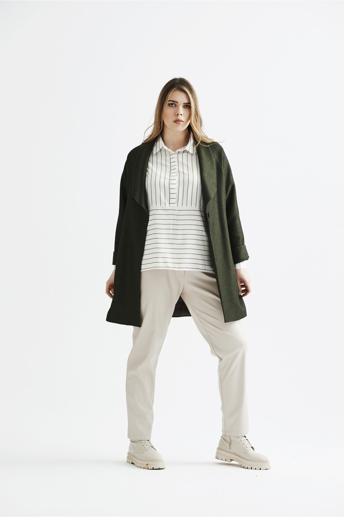 EVEN plus size-Green Polyviscose Plus Size Women's Jacket 4