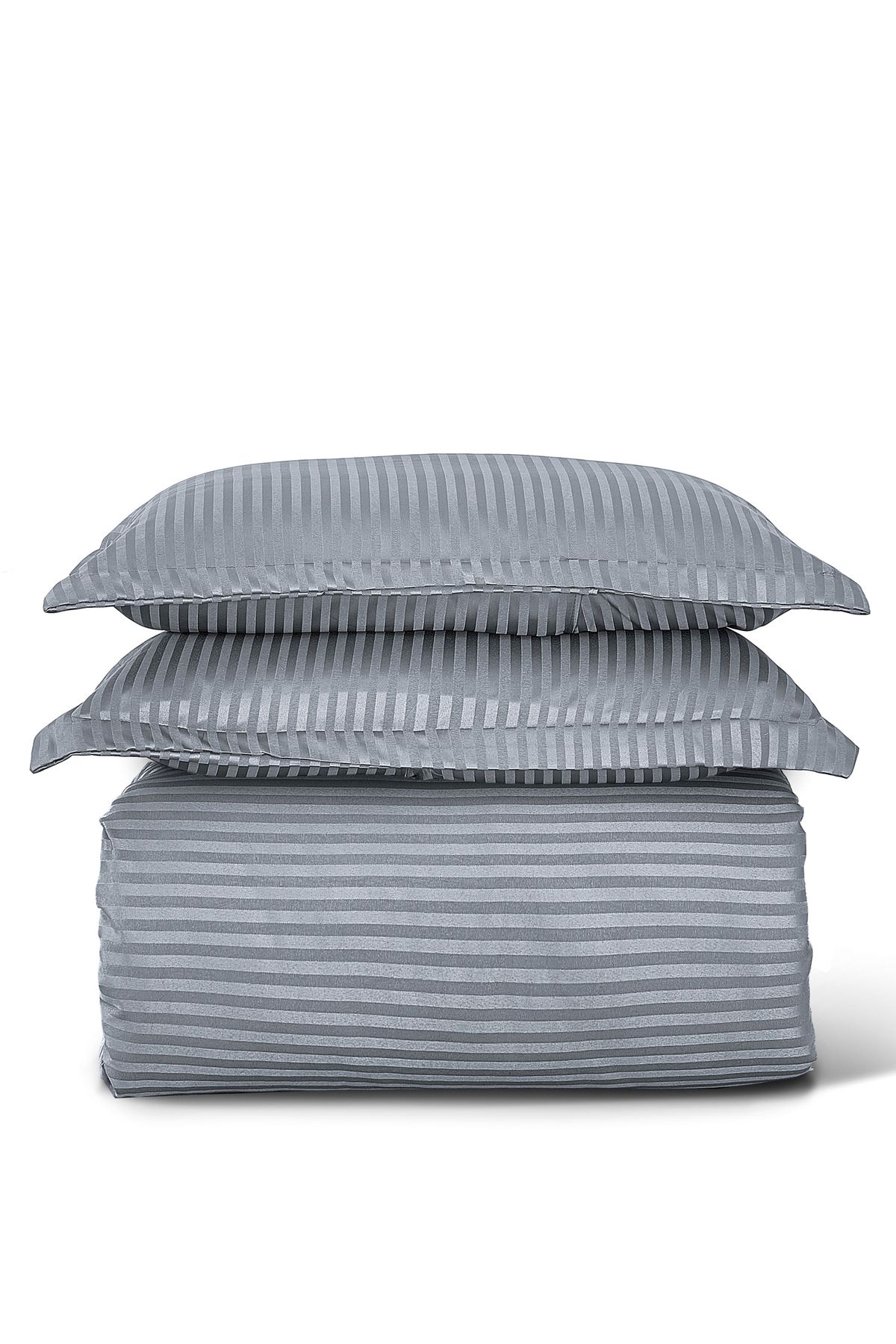 Generic-Hotel Stripe soft Comforter Set, Single Size (160X210 CM) 4 Pieces, Horizontal Striped Pattern 2