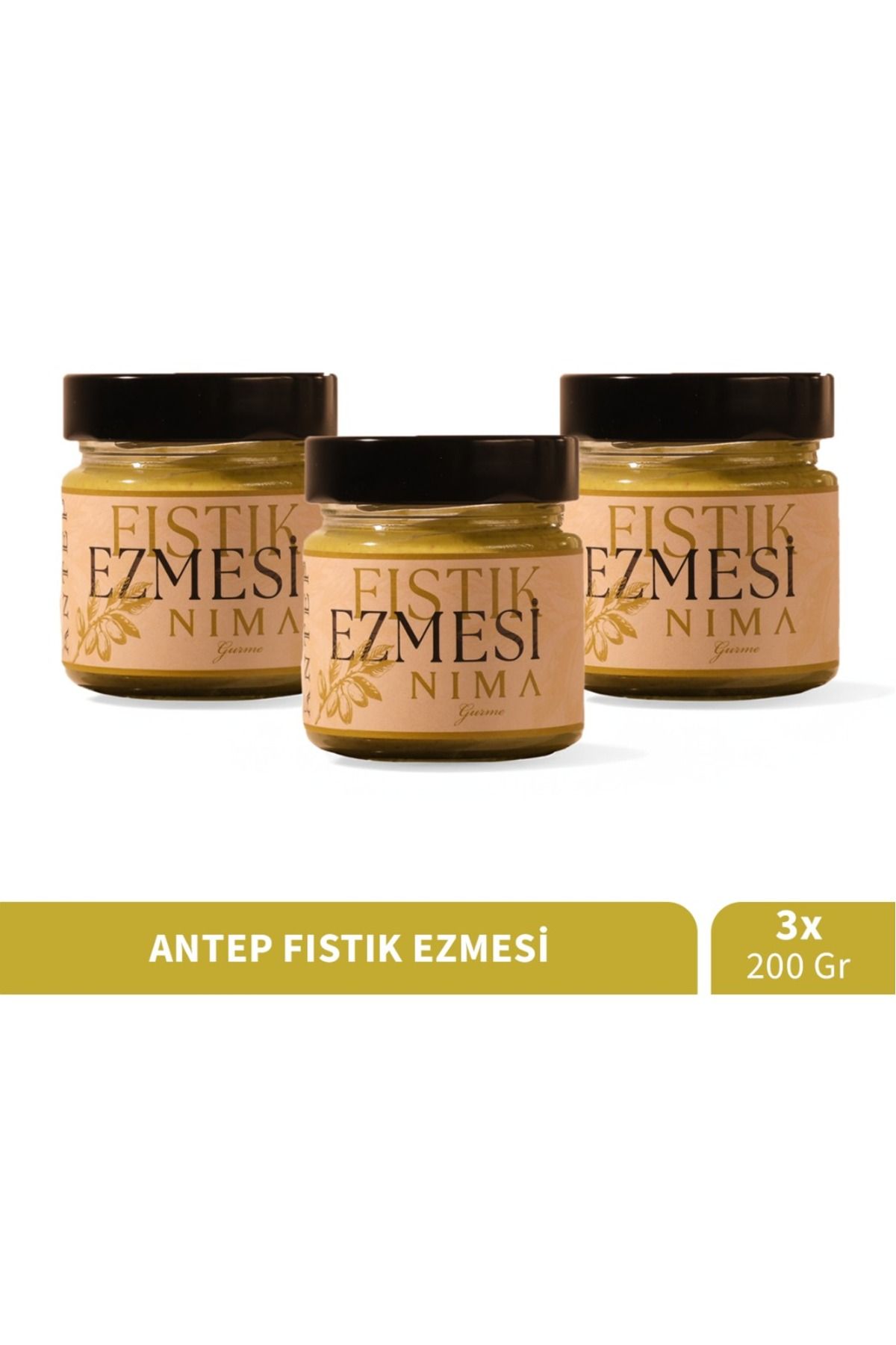 Nima Gurme %50 Premium Antep Fıstık Ezmesi 3x200 gr