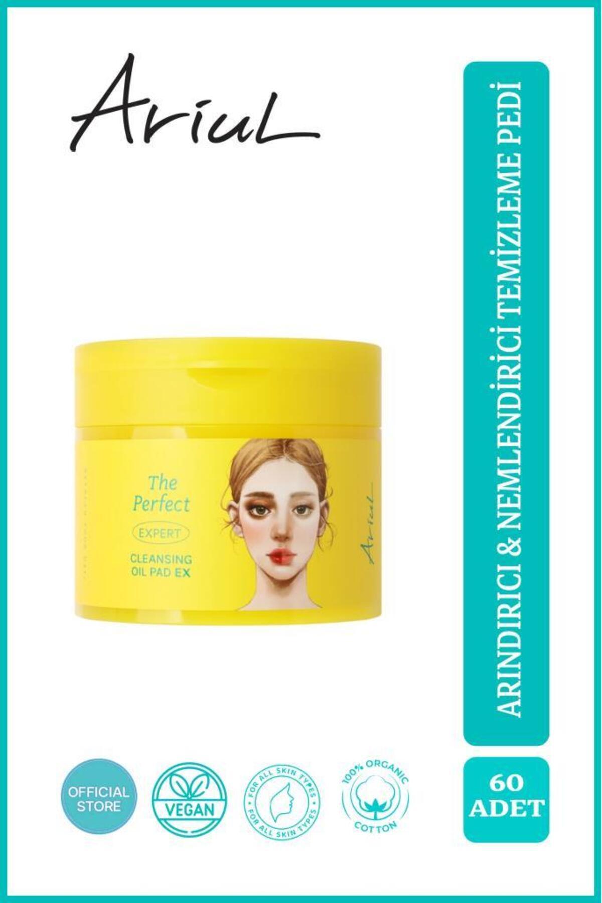 Ariul The Perfect Çift Taraflı Makyaj Temizleme Pedi 60 Adet|Arındırıcı, Nemlendirici|Yeşil Elma