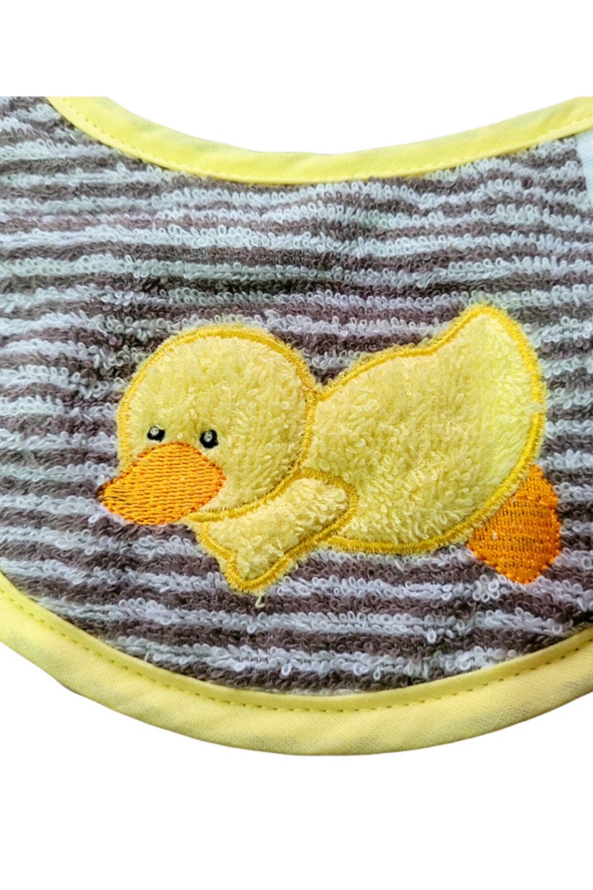 Alpar Tekstil Sıvı Geçirmez Çift Katlı Havlu Kız-erkek Bebek-çocuk Mama Önlüğü 3-12 Aylık / Ördek fotoğrafı 3 (önizleme)