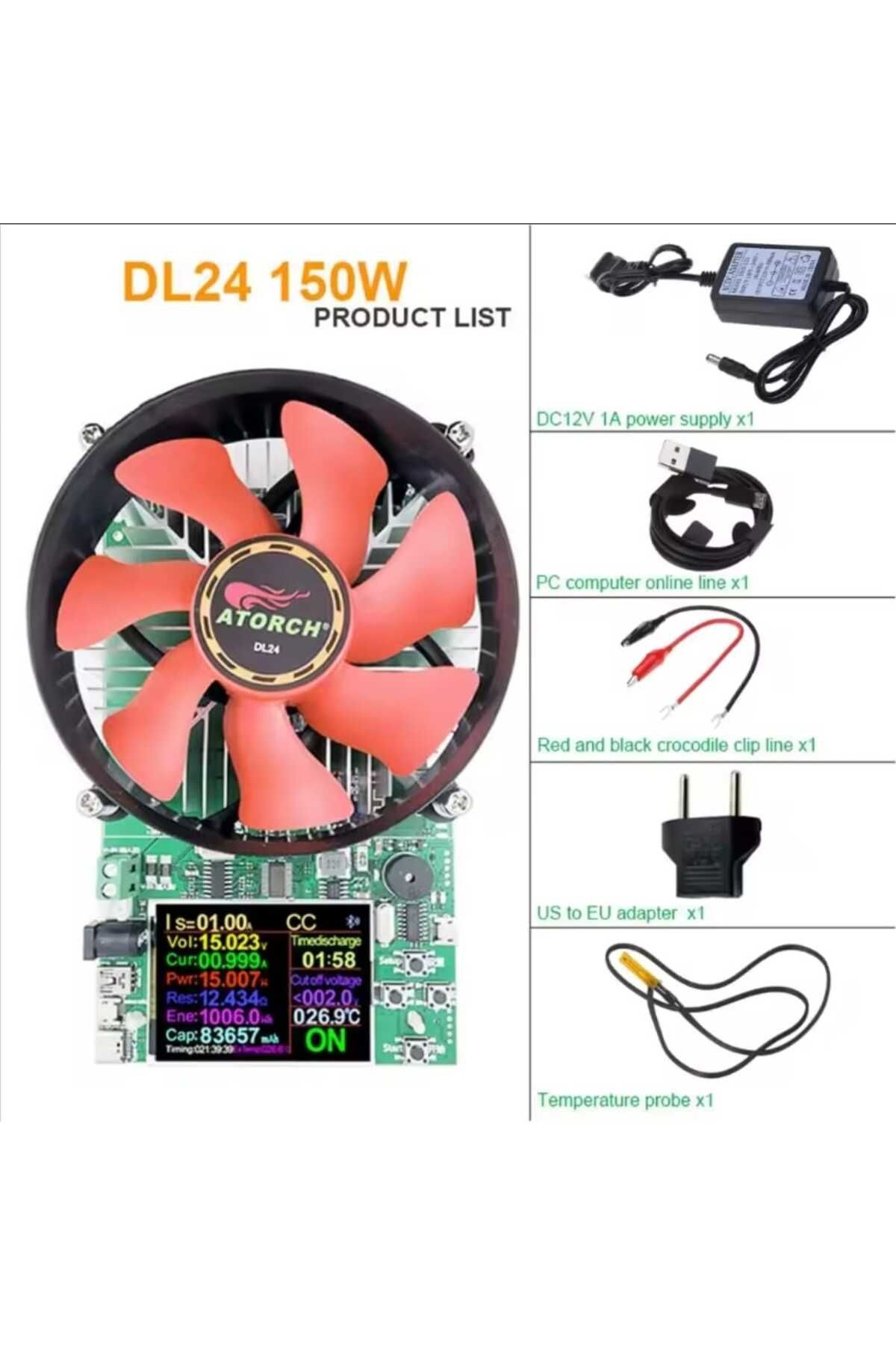 OOTDTY DL24P 180W ELEKTRONİK YÜK VOLTMETRE AMPERMETRE PİL KAPASİTESİ GÜÇ USB TEST CİHAZI Q84D