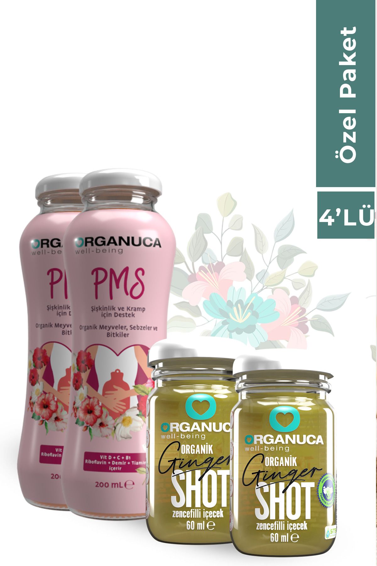 Organuca Organik İçerikli Pms ve Organik Zencefil & Ginger Shot Özel Gün Paketi