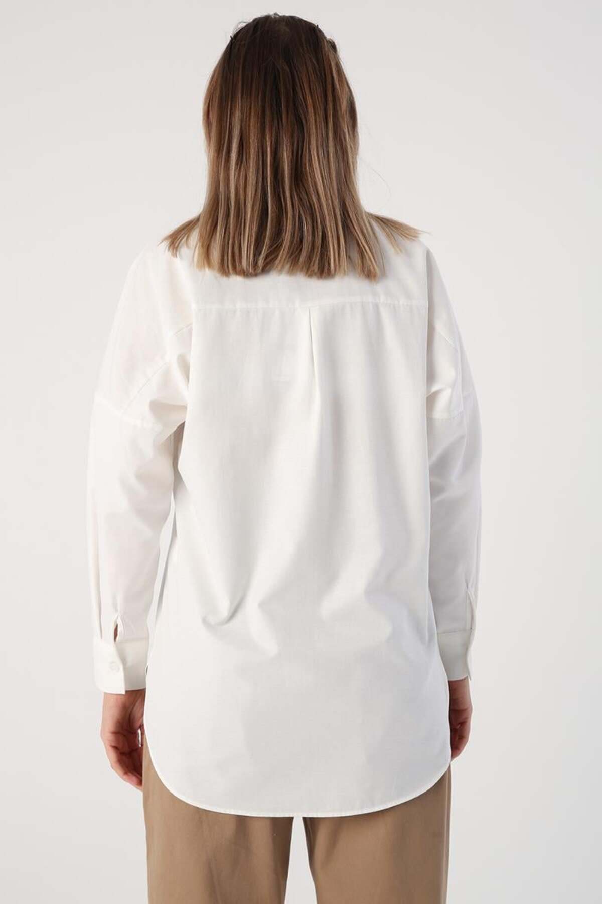 ALLDAY-Ecru-Oversize Basic Shirt 3