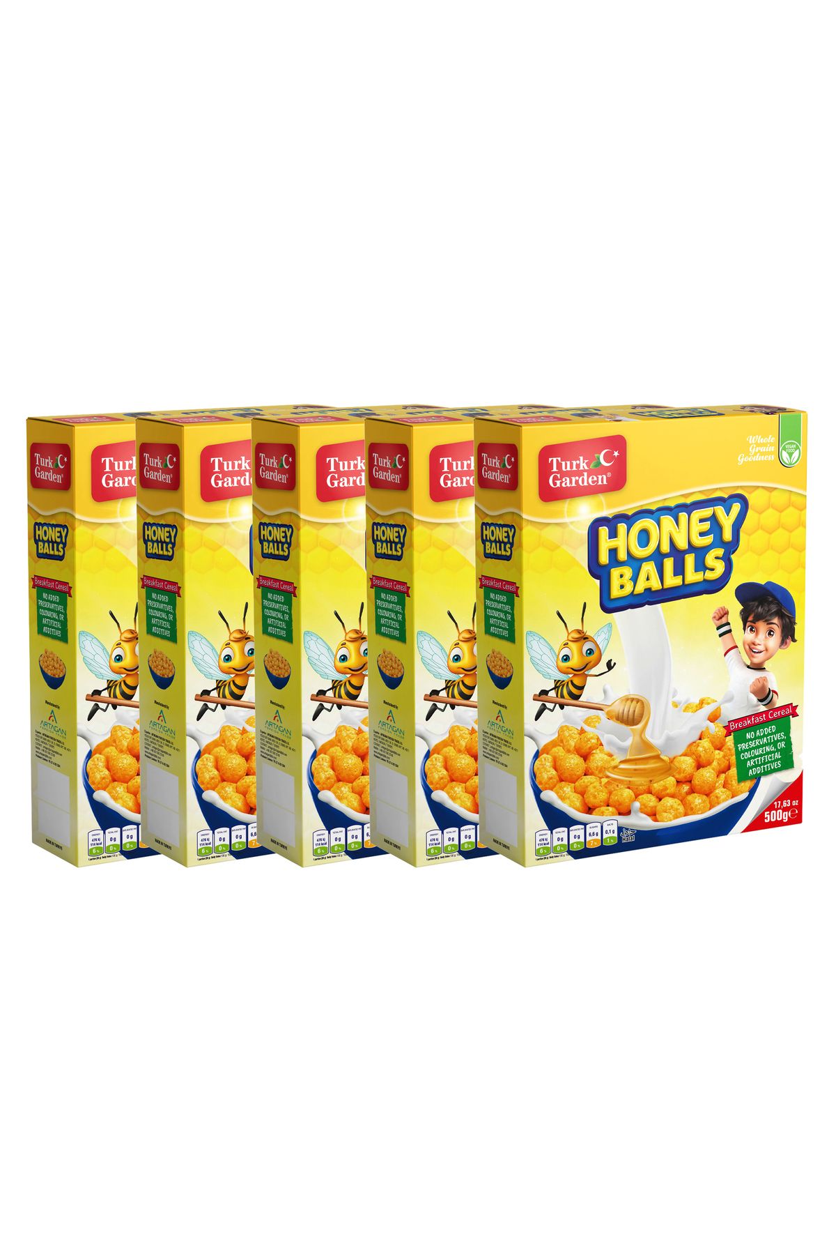 TURK GARDEN Honey Balls Ballı Mısır Gevreği 500 gr 5'li Paket